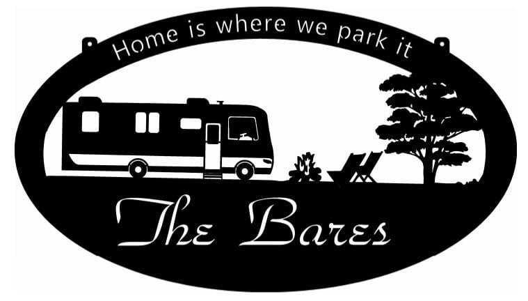 Metal moterhome sign ,MOTERHOME Campfire sign