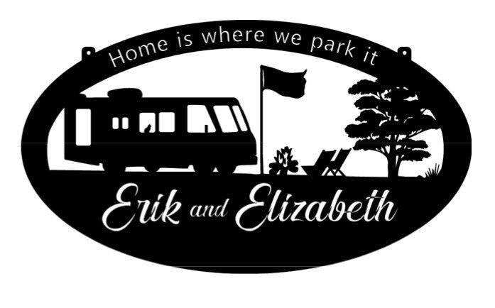 Metal moterhome sign ,MOTERHOME Campfire sign
