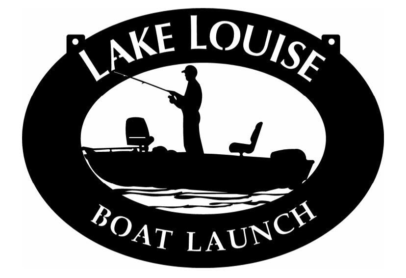 Metal Fisherman in Boat sign , fishing boat sign