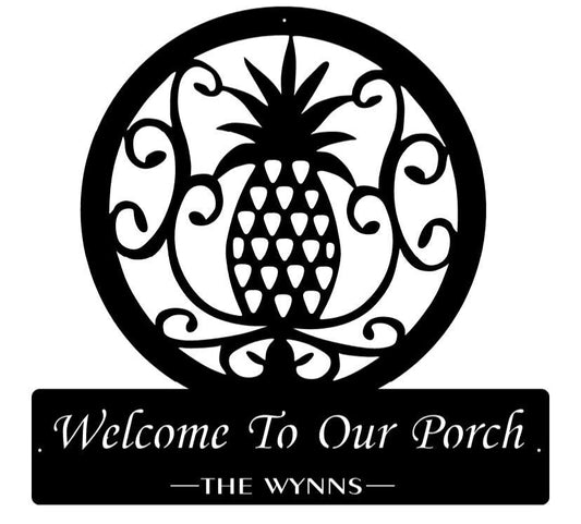 Metal PINEAPPLE PORCH SIGN
