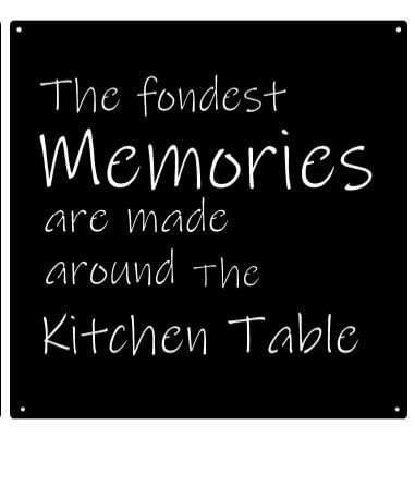 Metal plaque Fondest Memories are made around the table