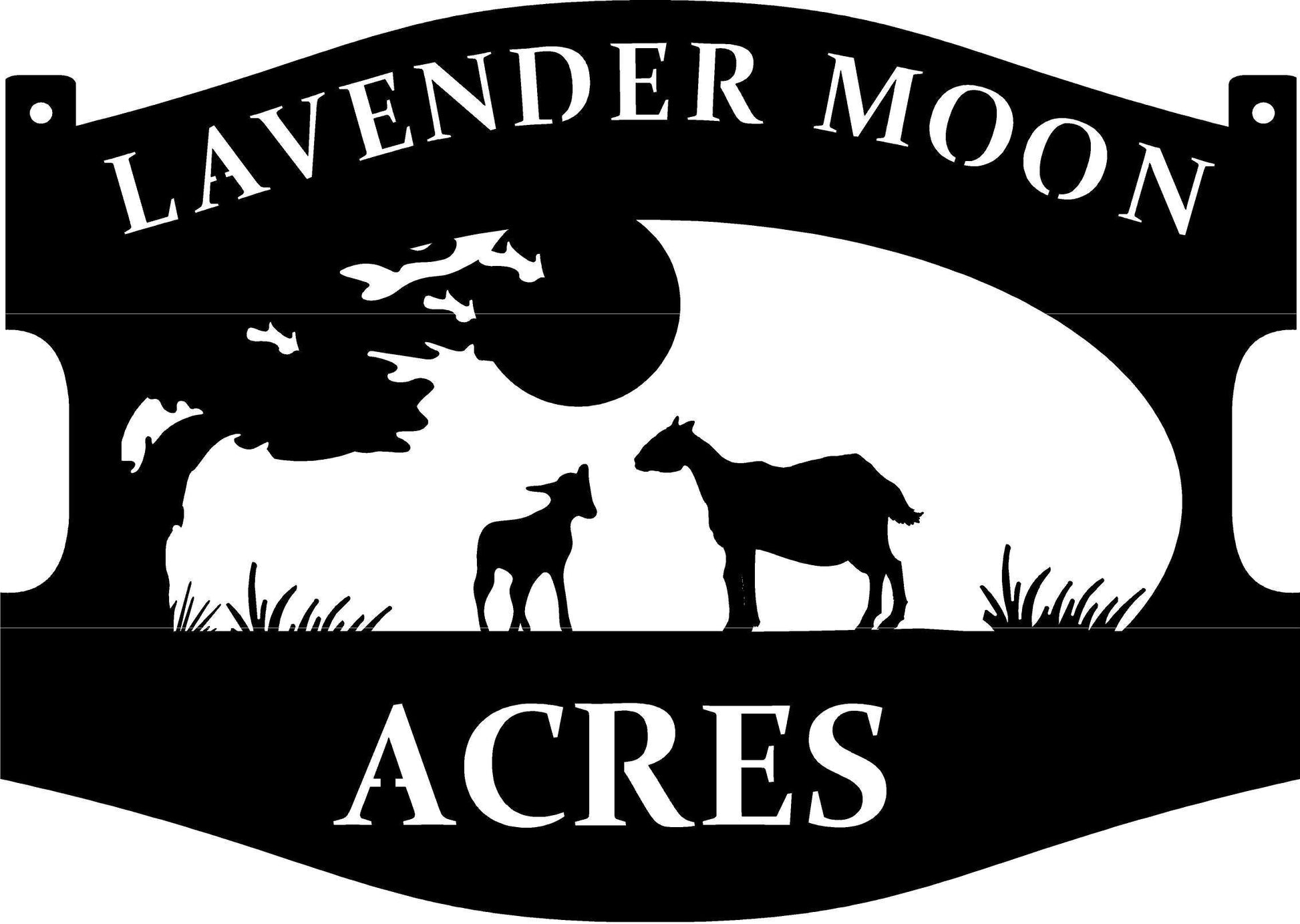 Metal Goat Sign Personalized With Goat And Kid Silhouette