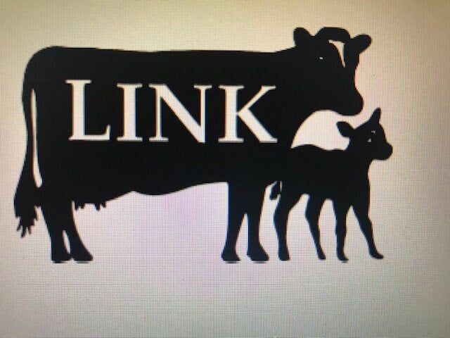 Metal COW with Farm name,3ft sign