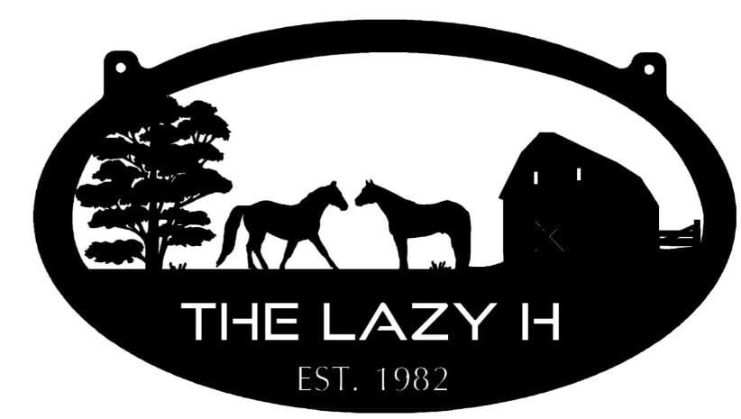 Personalized Metal HORSE Sign with BARn and HORSES and YOUR Name