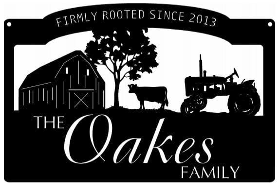 Metal Farm Sign ,TRACTOR BARN farm sign, laser cut farm sign