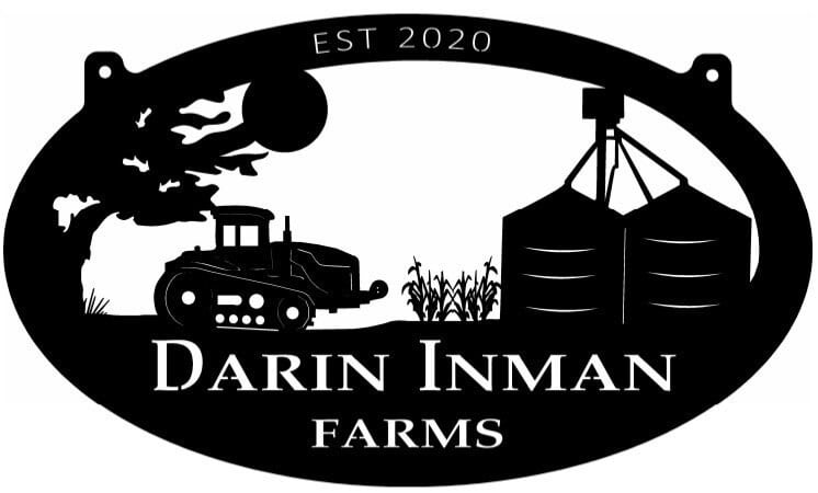Metal GRAIN BIN track tractor sign customized , GRAIn Bin ,TRACTOR and corn stalks