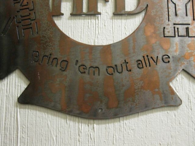 Metal firefighter plaque customized, firefighter award, firefighter sign