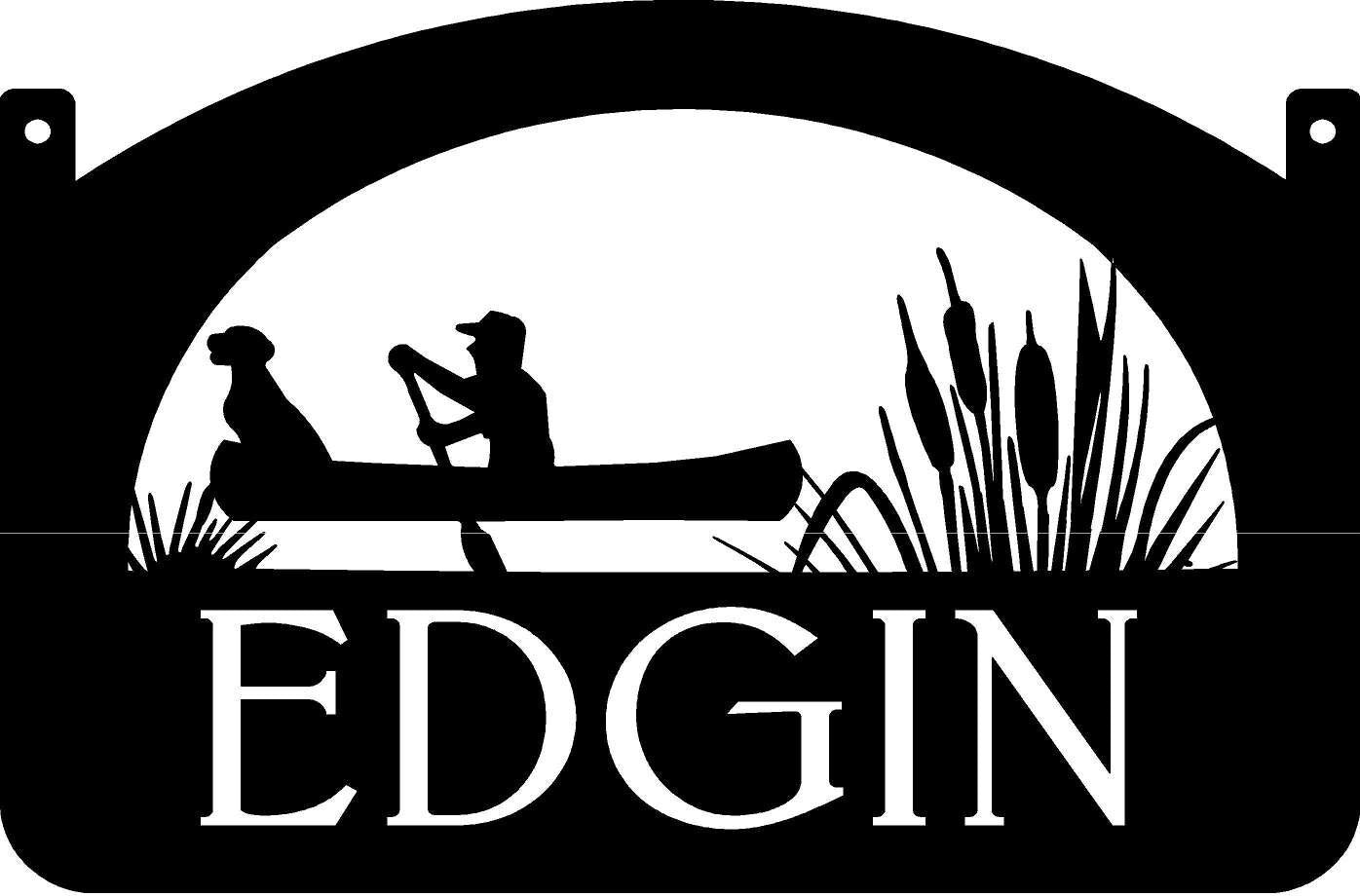 Metal CANOE or Kayak sign, CANOE,bulrushes sign