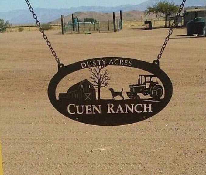 Metal Sign with BARN, DOG, TRACTOR sign, customized with your name
