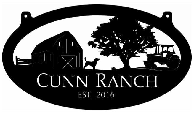 Metal Sign with BARN, DOG, TRACTOR sign, customized with your name
