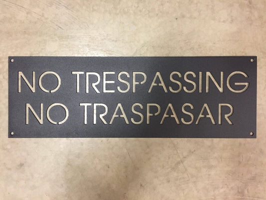 Metal No TRESPASSING No TRESPAR sign