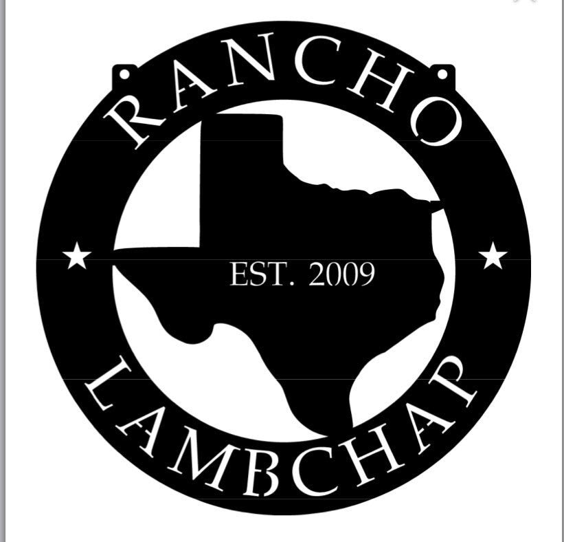 Metal TEXAS sign with TEXAS and custom name