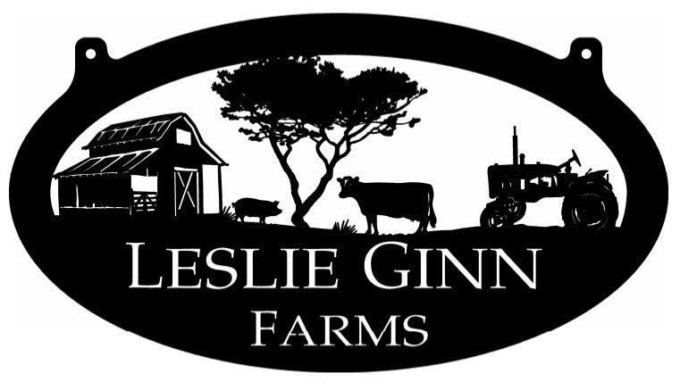 Metal Sign pig cow tractor sign customized with your name