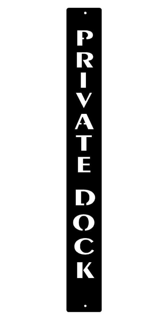 Metal Private Dock sign vertical