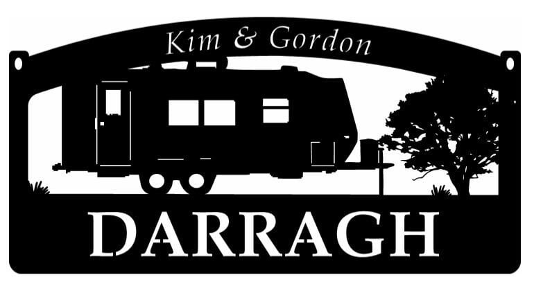 Metal CAMPER sign for the campground