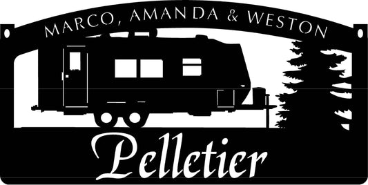 Metal CAMPER sign for the campground