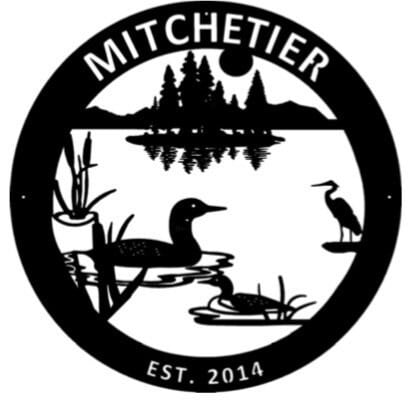 Metal loon blue heron sign, lake duck heron sign in powder coat finish