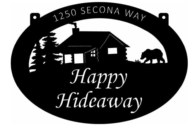 Metal Cabin moose or bear sign,3 ft metal SIGN with CABIN and BEAR or moose