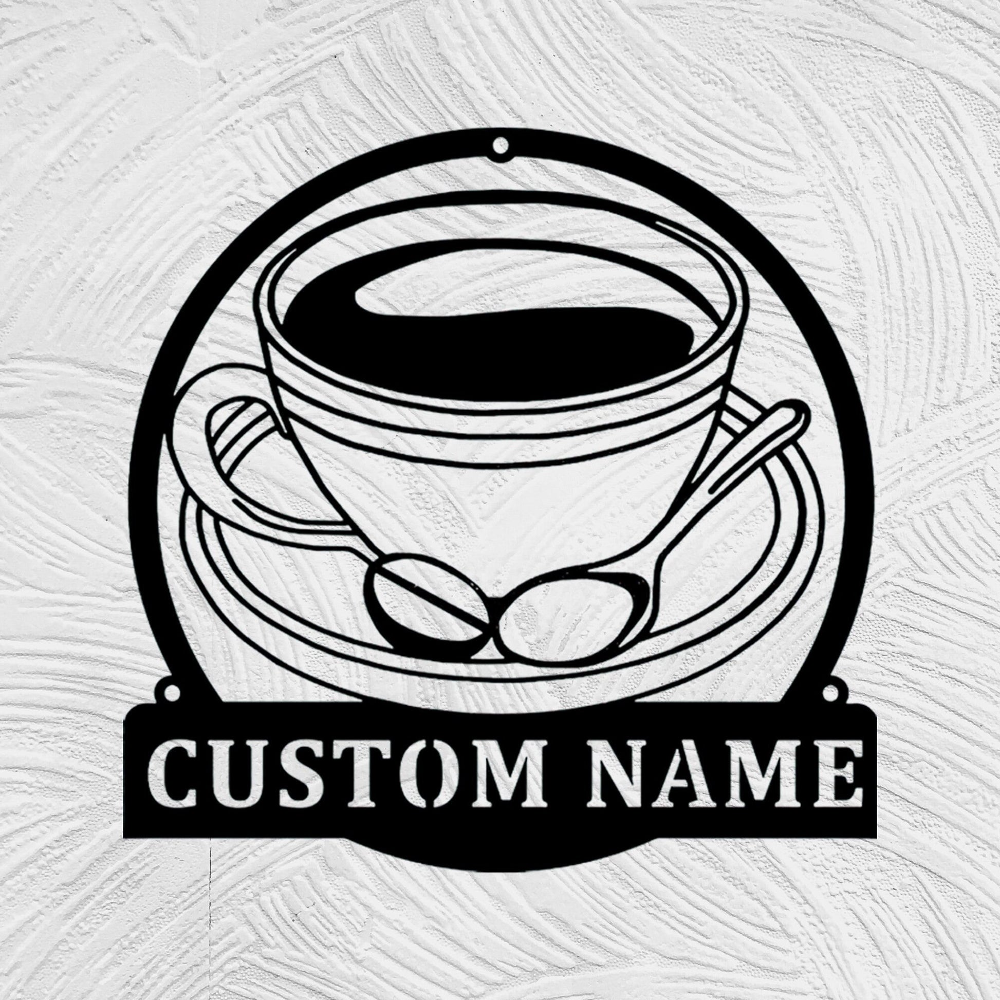 Personalized Coffee Bar Sign, Custom Metal Coffee Bar Sign, Coffee Decor, Custom Coffee Lover Decor, Kitchen Wall Decor