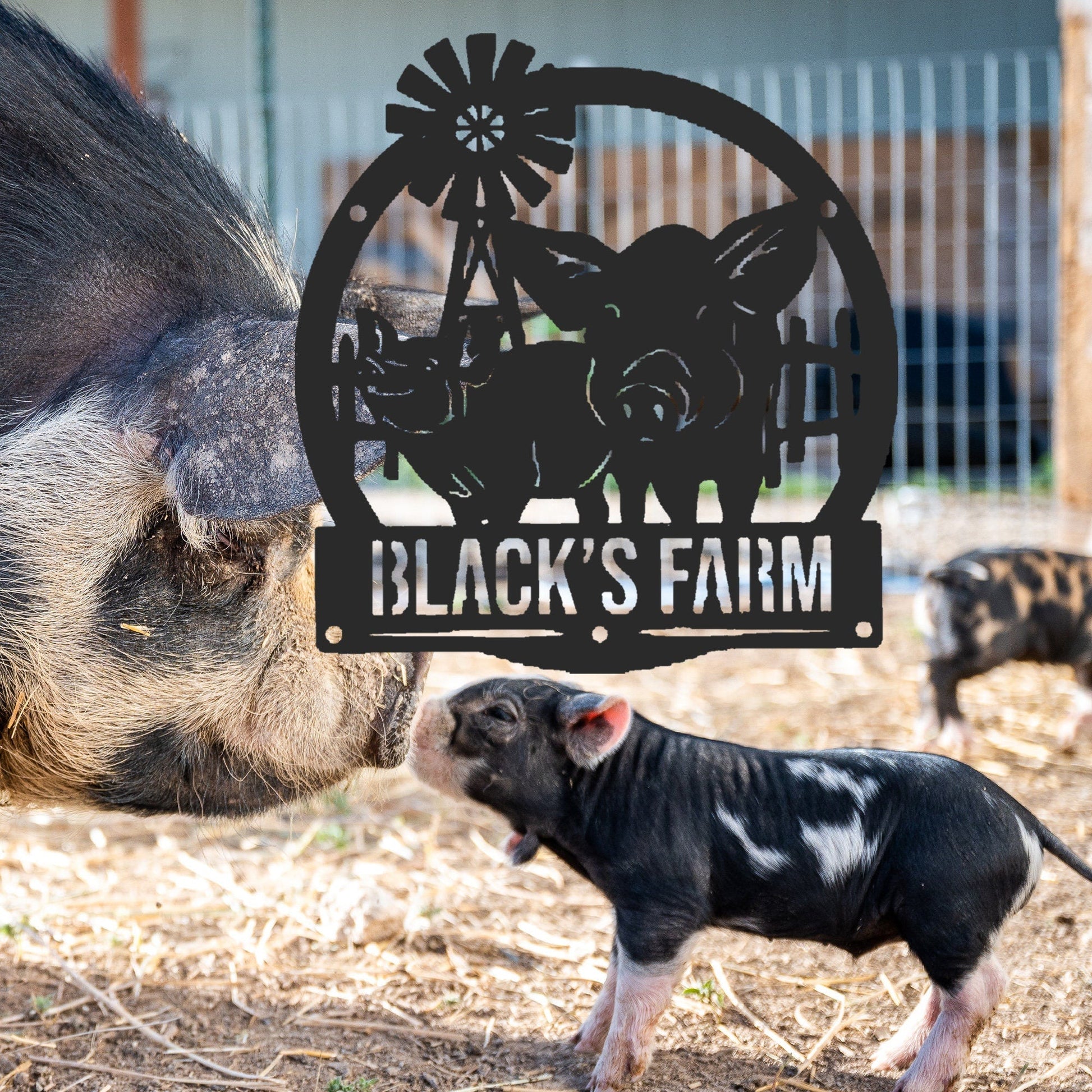 Custom Pigmetal Farm Metal Sign, Custom Pig Farm Sign, Custom Bbq Pig Farmhouse Decor, Farmer Name Sign,farmer Gift