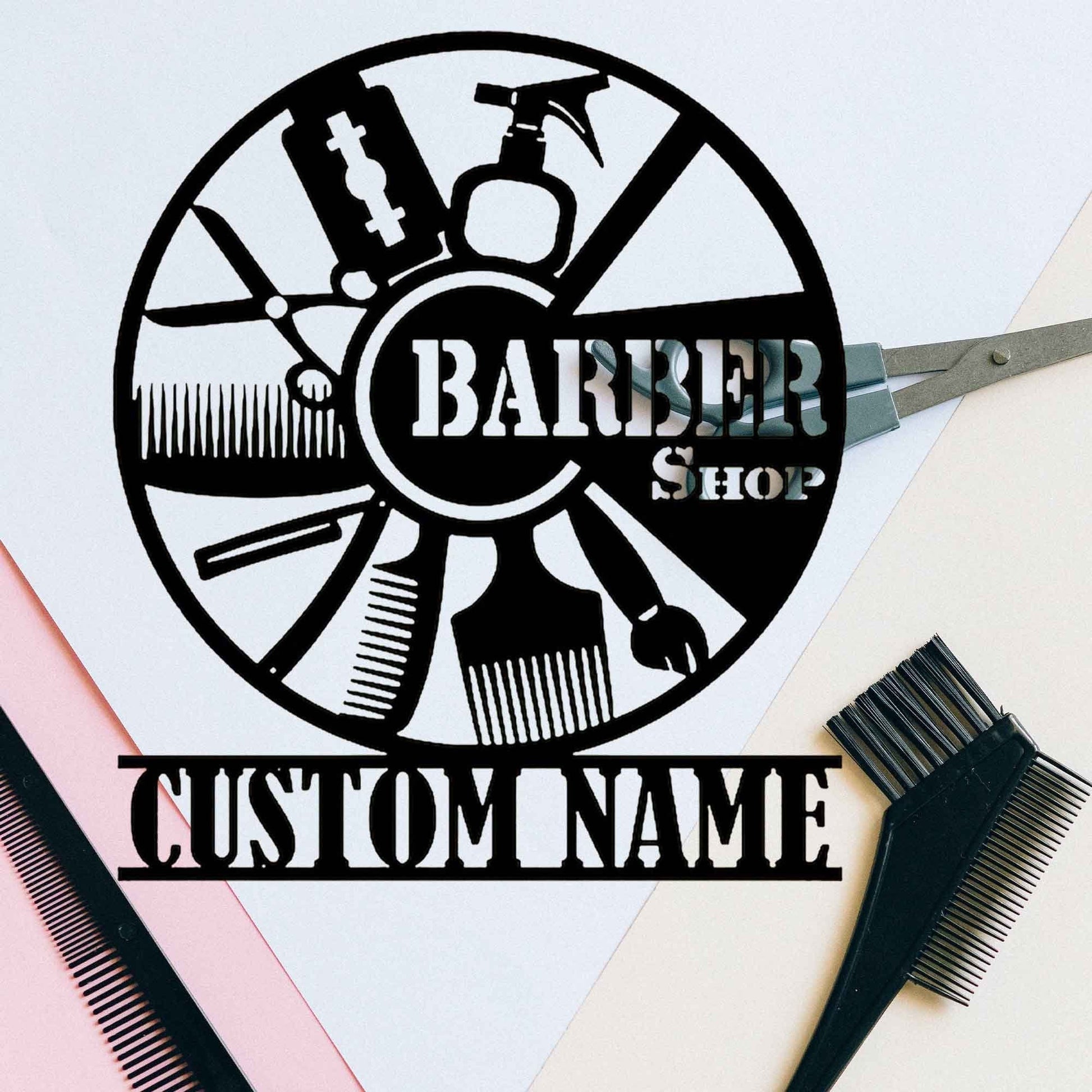 Personalized Barber Shop Metal Sign, Personalized Hair Dresser Metal Sign, Barber Shop Metal Wall Decor, Hair Stylist Gift