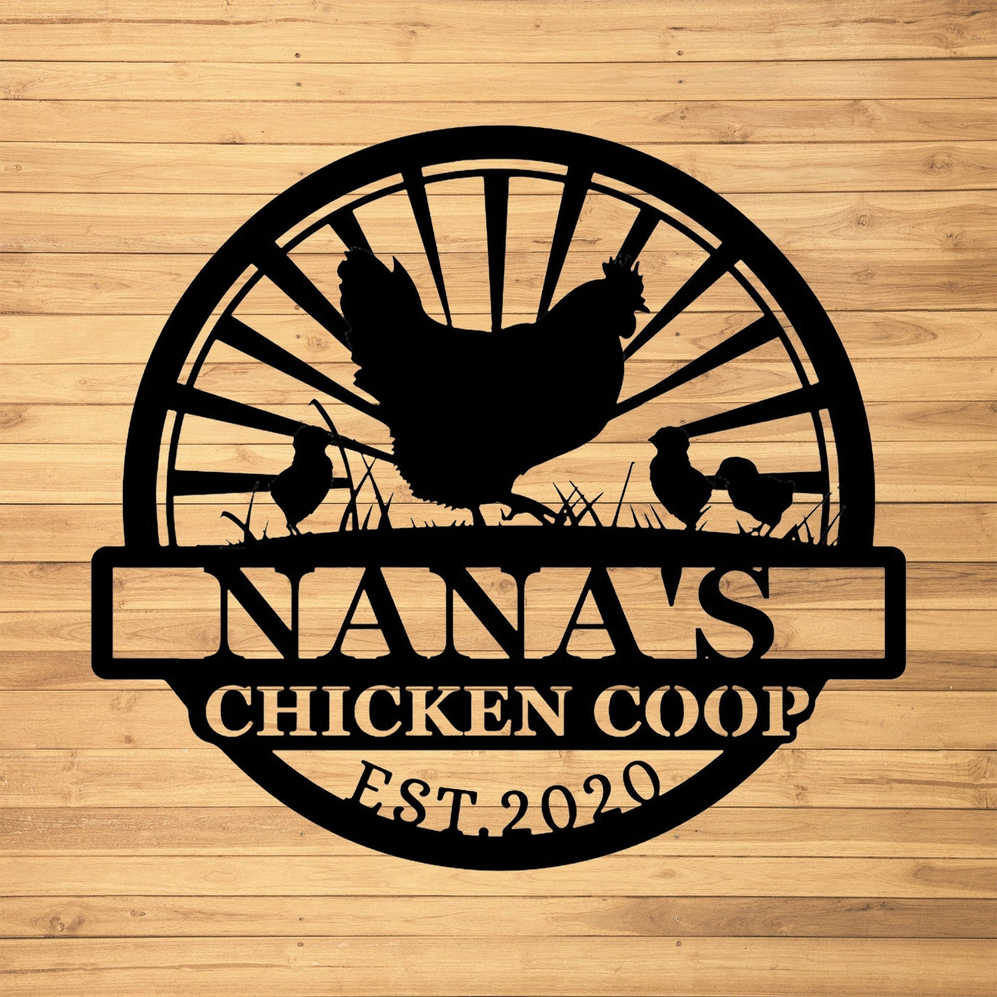 Custom Hen Chick Metal Sign, Metal Wall Art, Outdoor Farm Decor, Metal Decor, Custom Crafts, Handmade Signs, Gifts For Friends