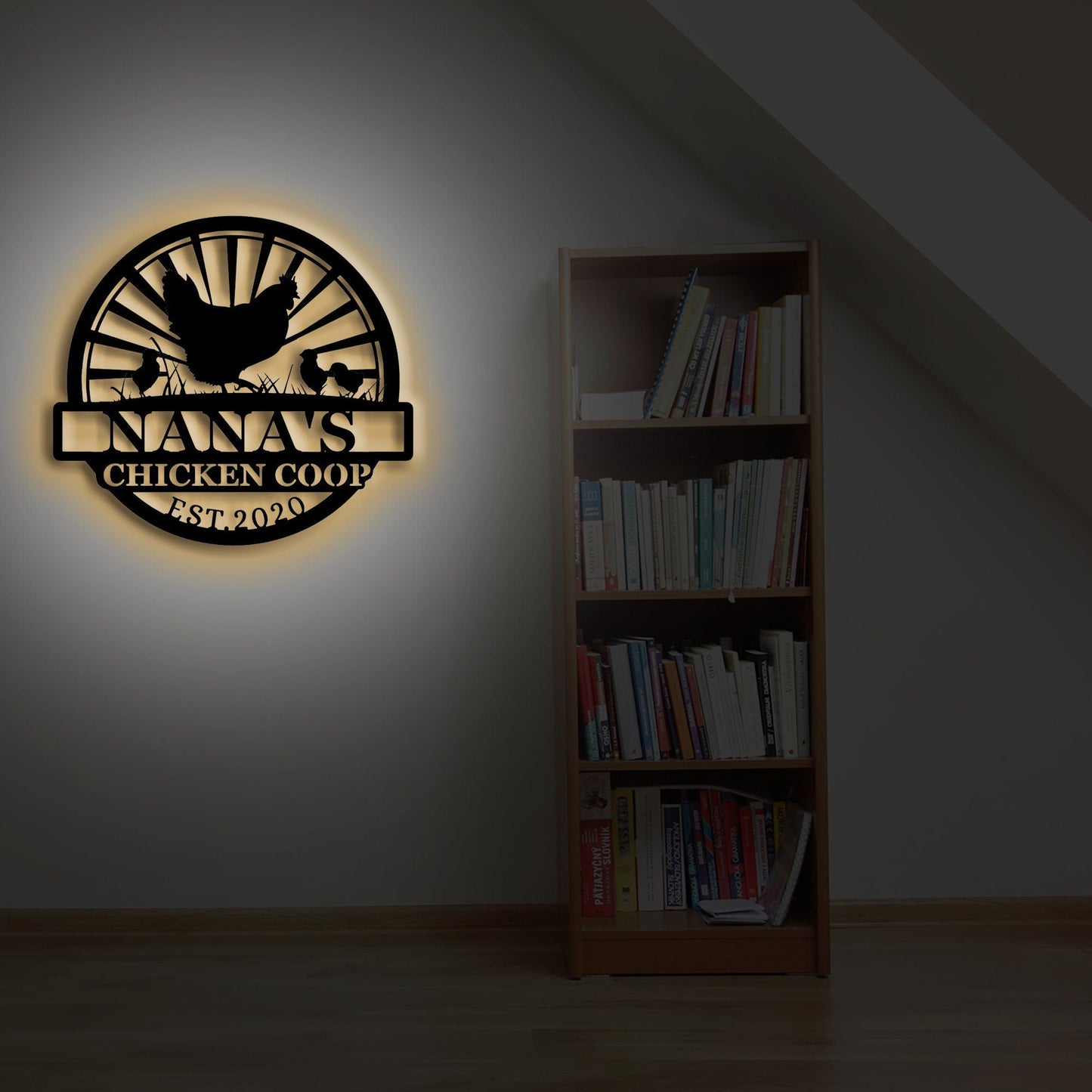 Custom Hen Chick Metal Sign, Metal Wall Art, Outdoor Farm Decor, Metal Decor, Custom Crafts, Handmade Signs, Gifts For Friends