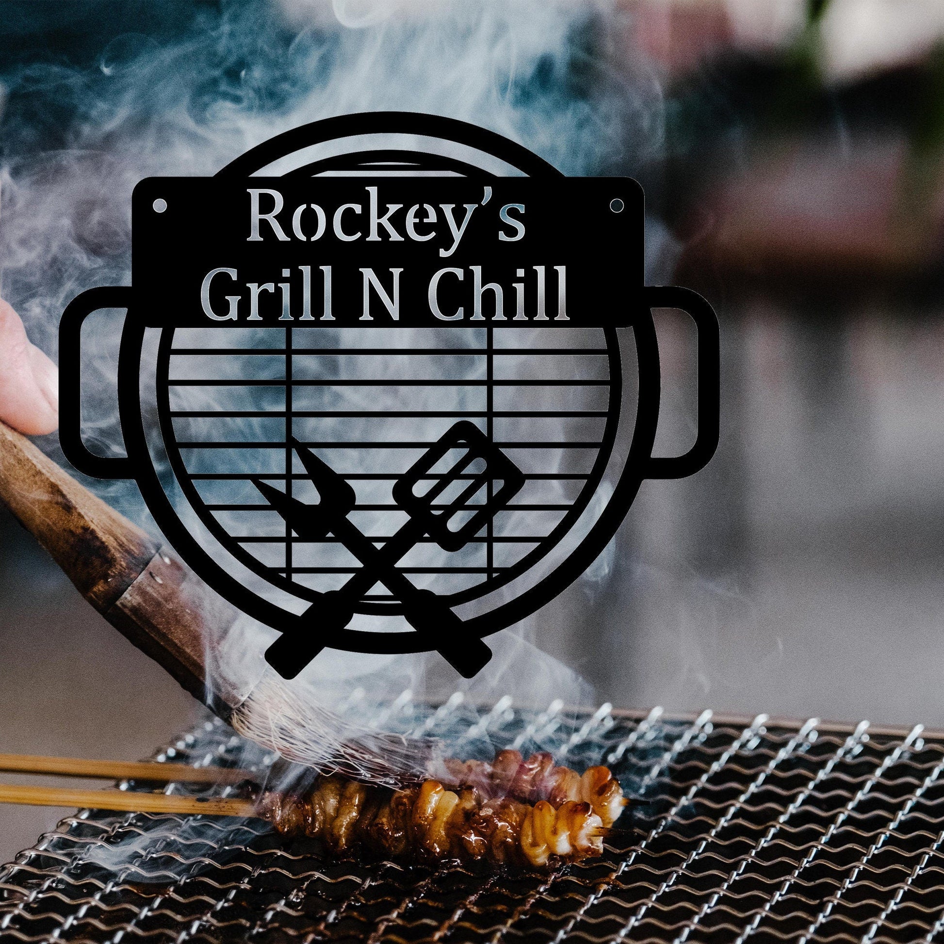 Personalized Bbq Fork And Spade Grill Sign, Metal Wall Art, Metal Decoration, Outdoor Door Hanging, Home Decorations, Gift For Friends