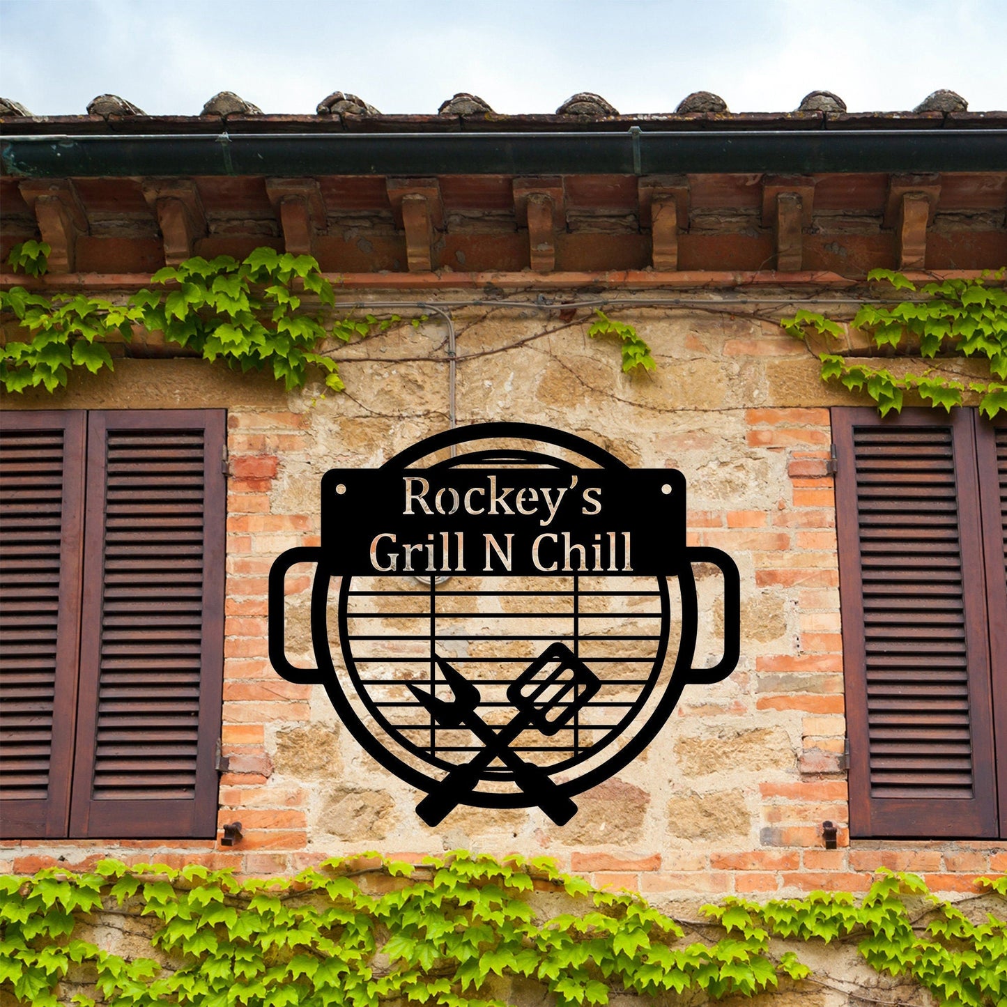 Personalized Bbq Fork And Spade Grill Sign, Metal Wall Art, Metal Decoration, Outdoor Door Hanging, Home Decorations, Gift For Friends