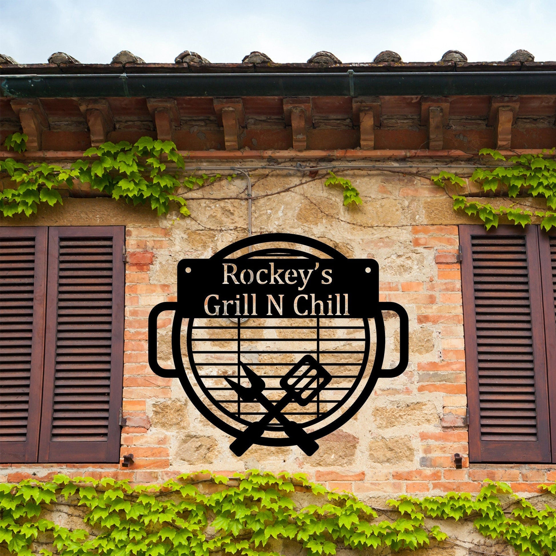 Personalized Bbq Fork And Spade Grill Sign, Metal Wall Art, Metal Decoration, Outdoor Door Hanging, Home Decorations, Gift For Friends