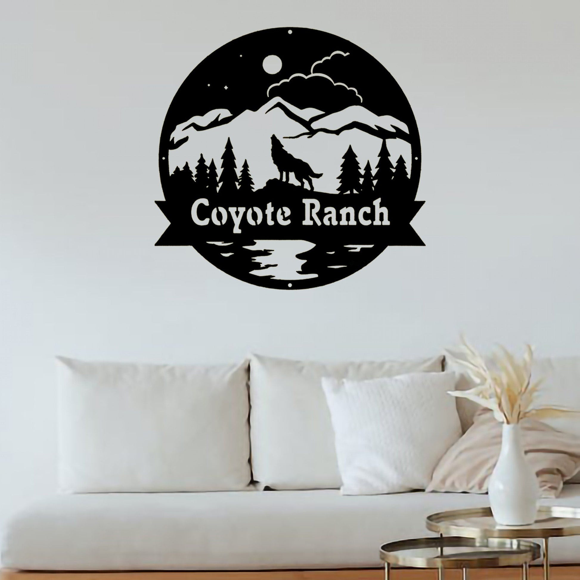 Custom Wolf Name Metal, Art House Sign, Bedroom Wall Hanging, Living Room Hanging, Metal Decorations, Custom Crafts, Handmade Signs, Gifts