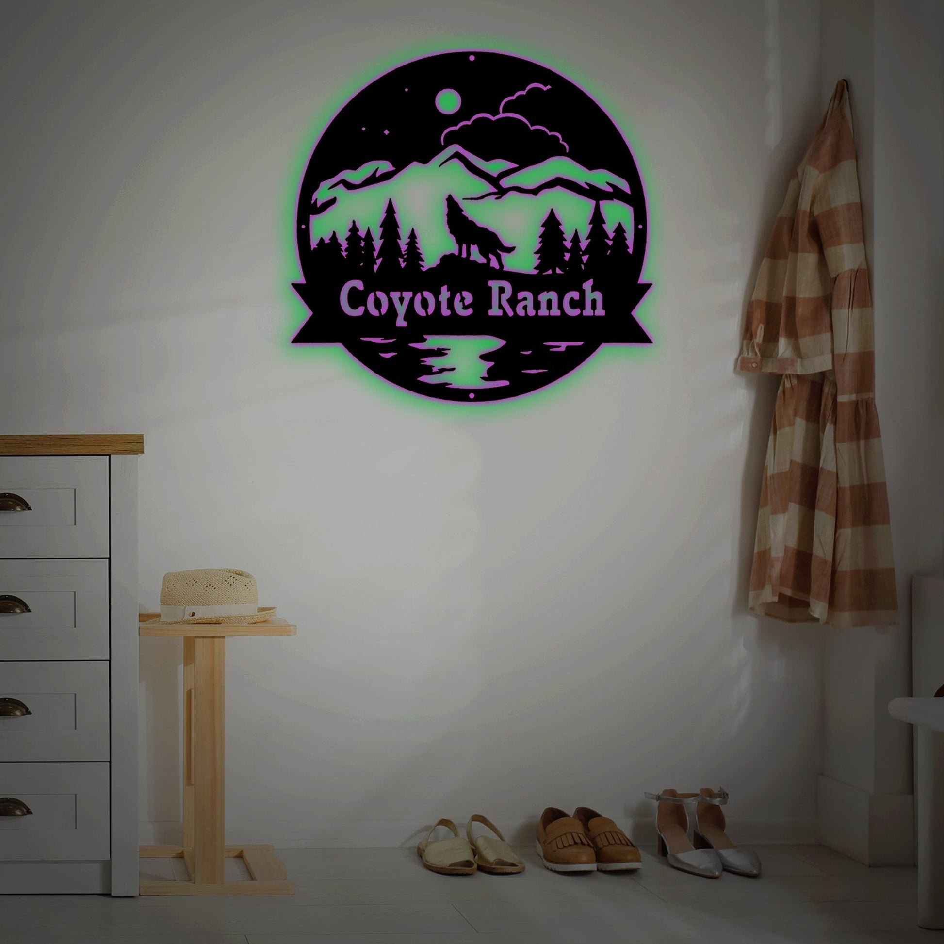 Custom Wolf Name Metal, Art House Sign, Bedroom Wall Hanging, Living Room Hanging, Metal Decorations, Custom Crafts, Handmade Signs, Gifts