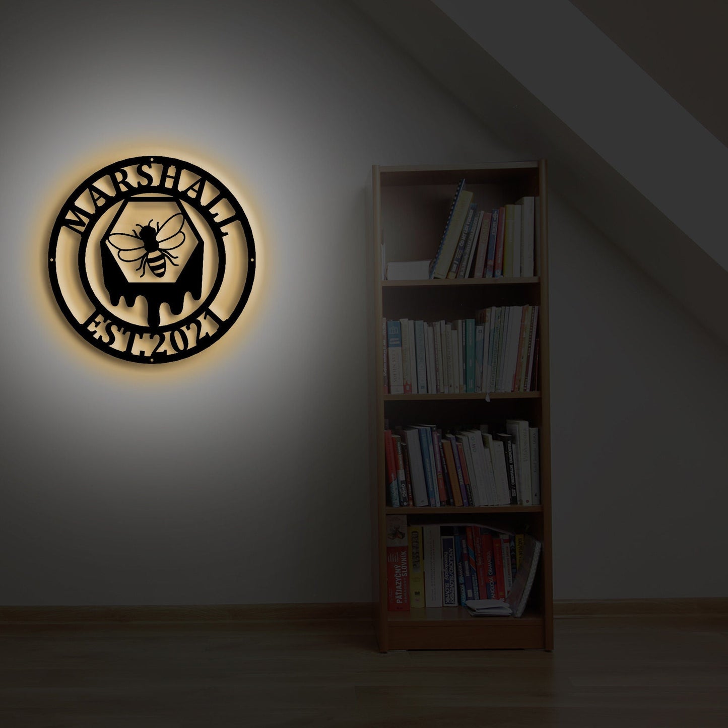 Personalized Bee Garden Hanging Sign, Personalized Garden Bee Metal Yard Art Sign, Outdoor Sign, Metal Garden Sign, Honey Bee Sign