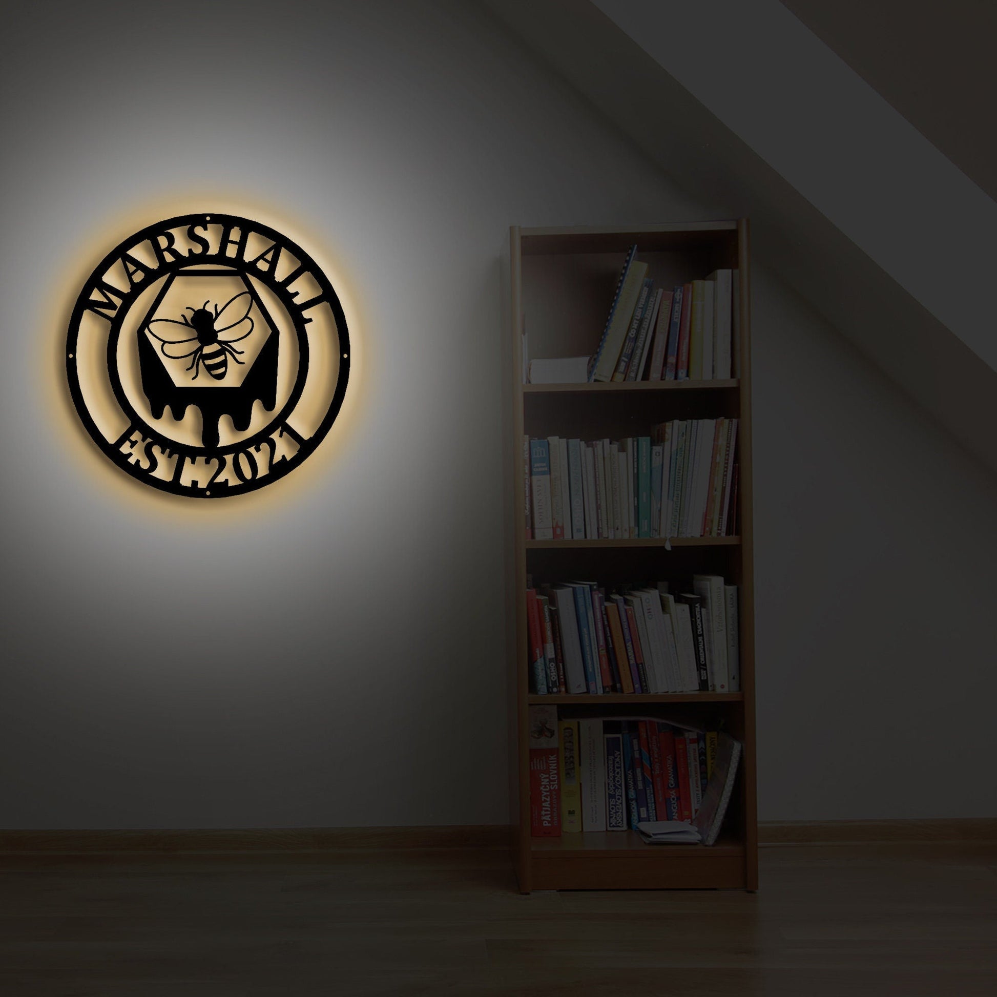 Personalized Bee Garden Hanging Sign, Personalized Garden Bee Metal Yard Art Sign, Outdoor Sign, Metal Garden Sign, Honey Bee Sign