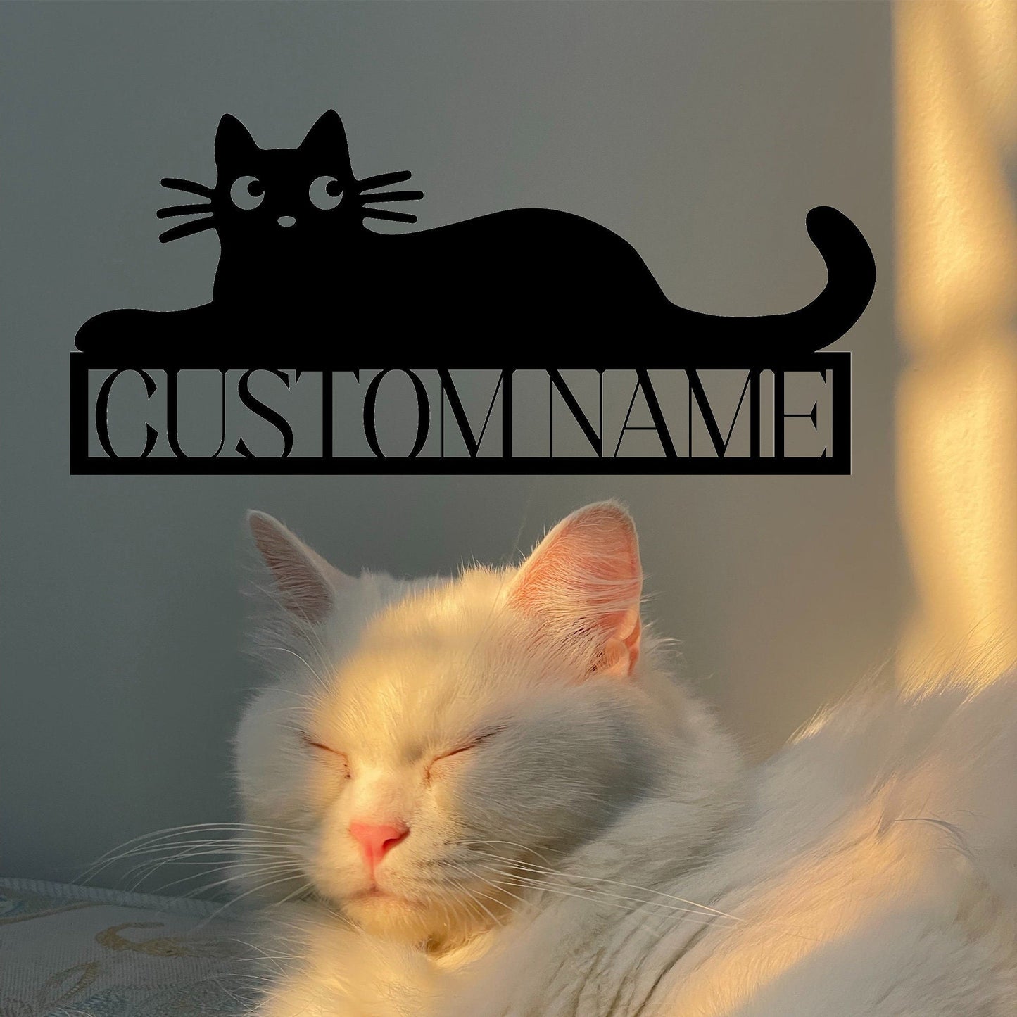 Customized Cute Cat Sign, Metal Wall Art, Metal Decoration, Door Hanging, Home Decorations, Door Court Wall Hanging, Gift For Friends