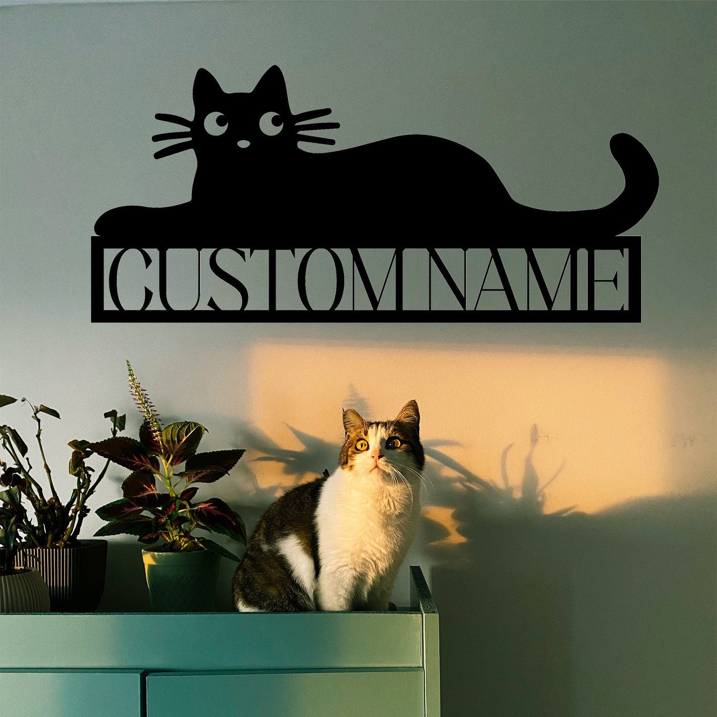 Customized Cute Cat Sign, Metal Wall Art, Metal Decoration, Door Hanging, Home Decorations, Door Court Wall Hanging, Gift For Friends