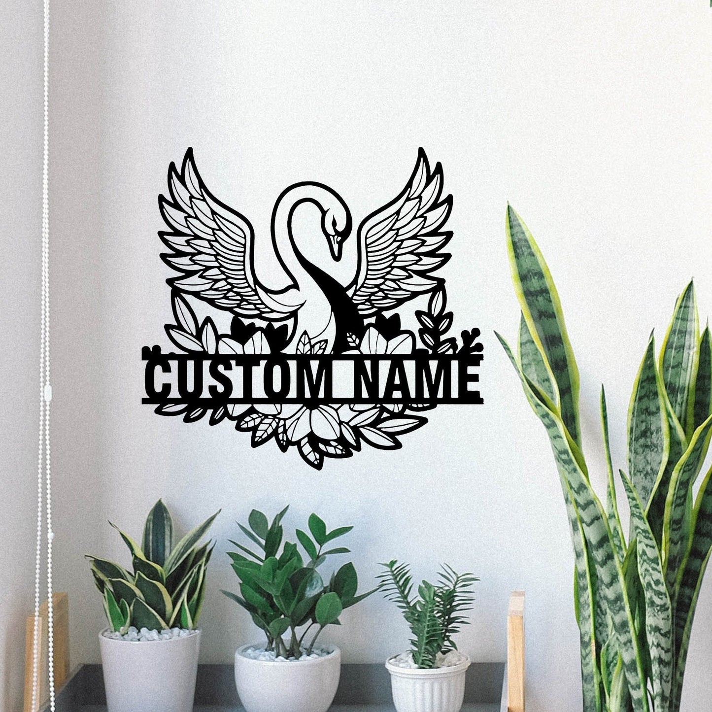 Custom Swan Metal Wall Sign, Beautiful Swan Name Sign, Swan Lover Decoration, Personalized Swan, Farm Decor, Swan Sign, Swan Gift