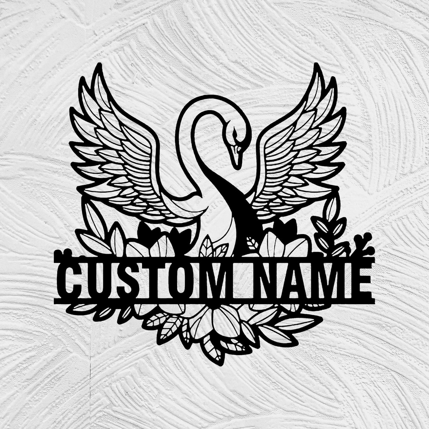 Custom Swan Metal Wall Sign, Beautiful Swan Name Sign, Swan Lover Decoration, Personalized Swan, Farm Decor, Swan Sign, Swan Gift