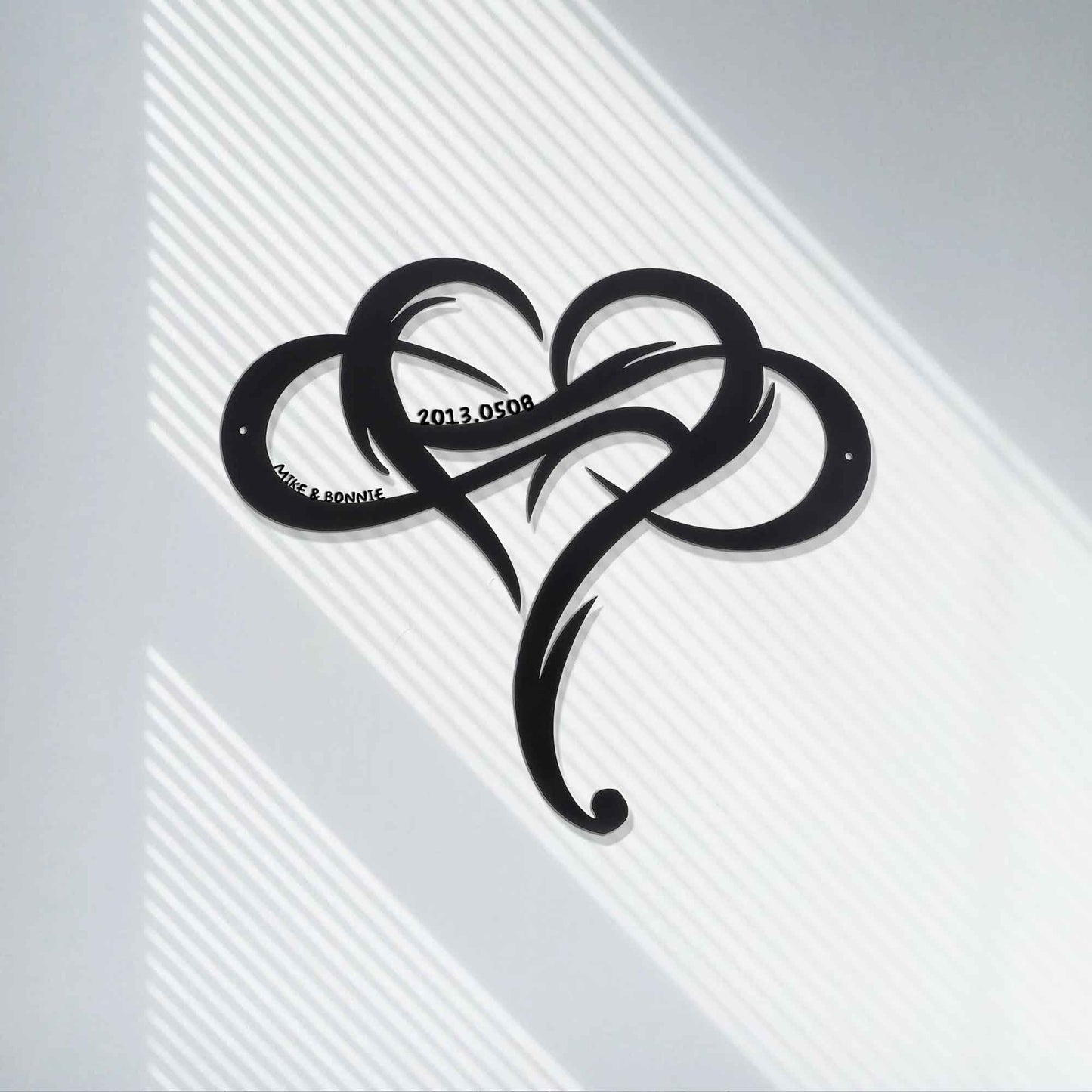 Customized heart shaped metal sign/infinity sign/geometric heart shaped wall art hanging/ family name sign / Valentine's Day gift / LED Sign