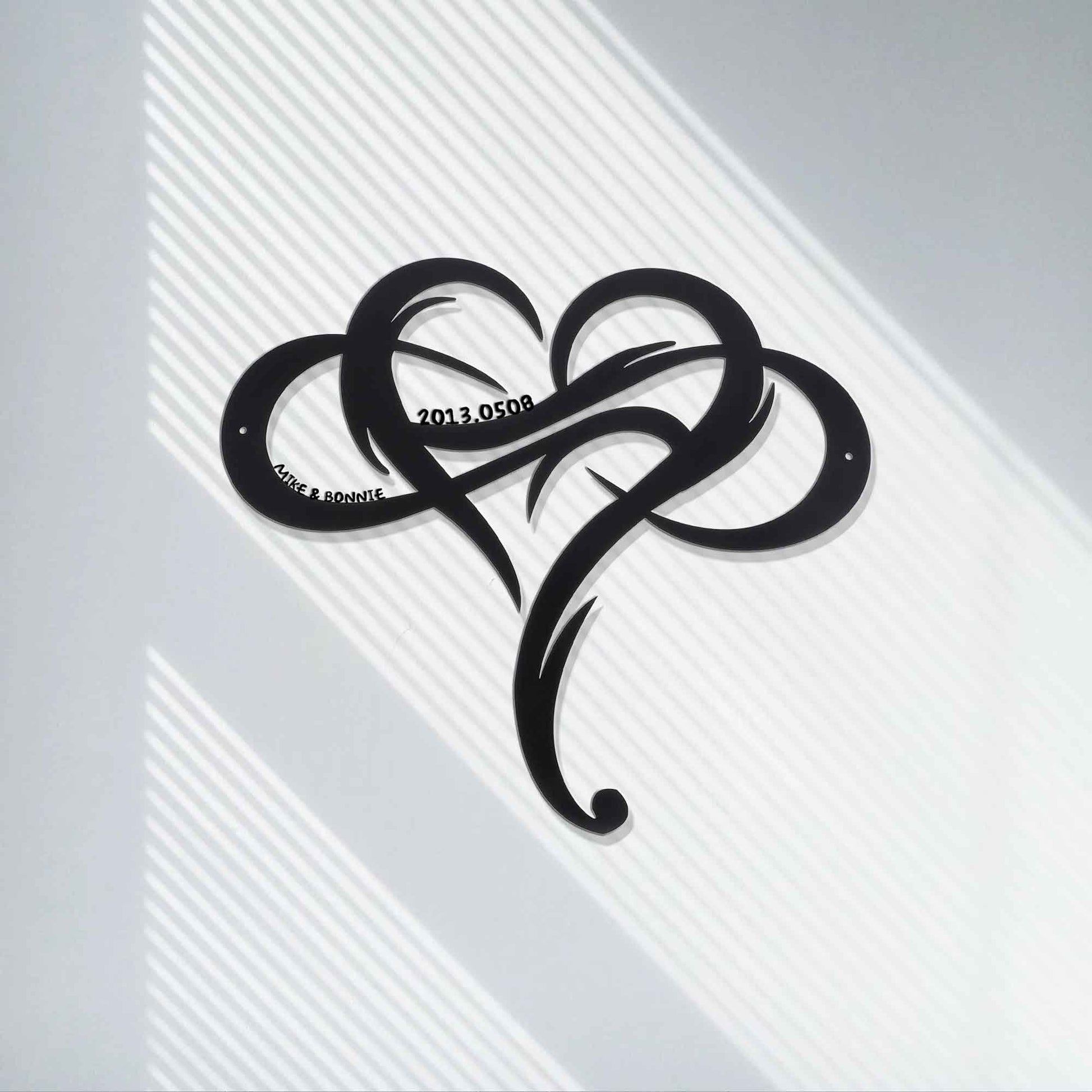 Customized heart shaped metal sign/infinity sign/geometric heart shaped wall art hanging/ family name sign / Valentine's Day gift / LED Sign