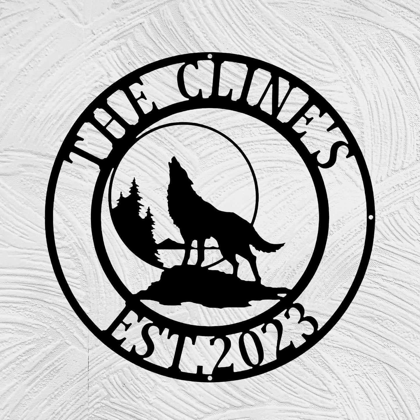 Custom Wolf Name Metal Sign, Custom Wolf Monogram Metal Sign Art, Wolf Howling Metal Sign, Wolf Lover, Personalized Gift