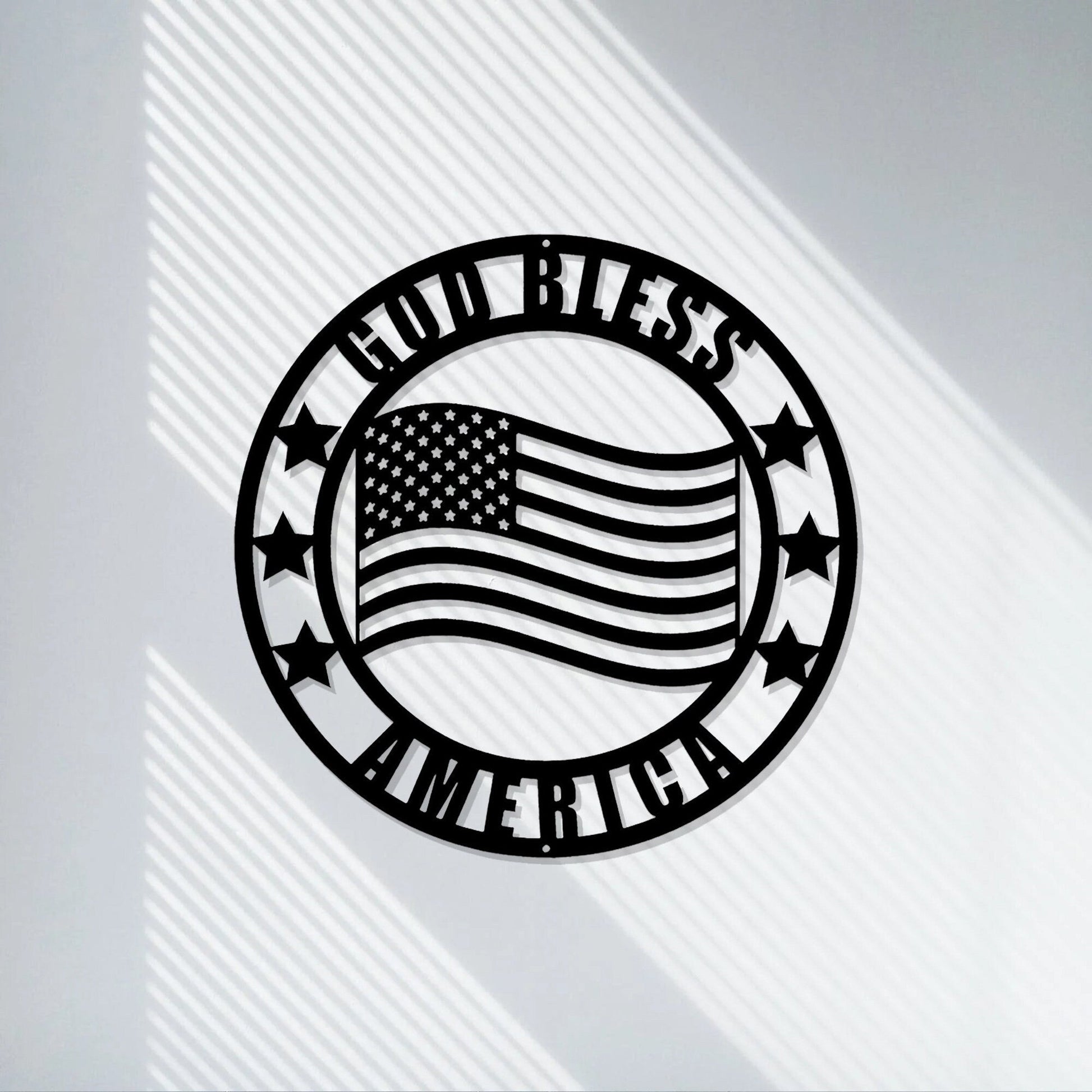 American Flag Metal Art Decor, Custom Workshop Metal Sign, Indoor And Outdoor Flag Sign, Patriotic Sign, American Freedom, LED Sign