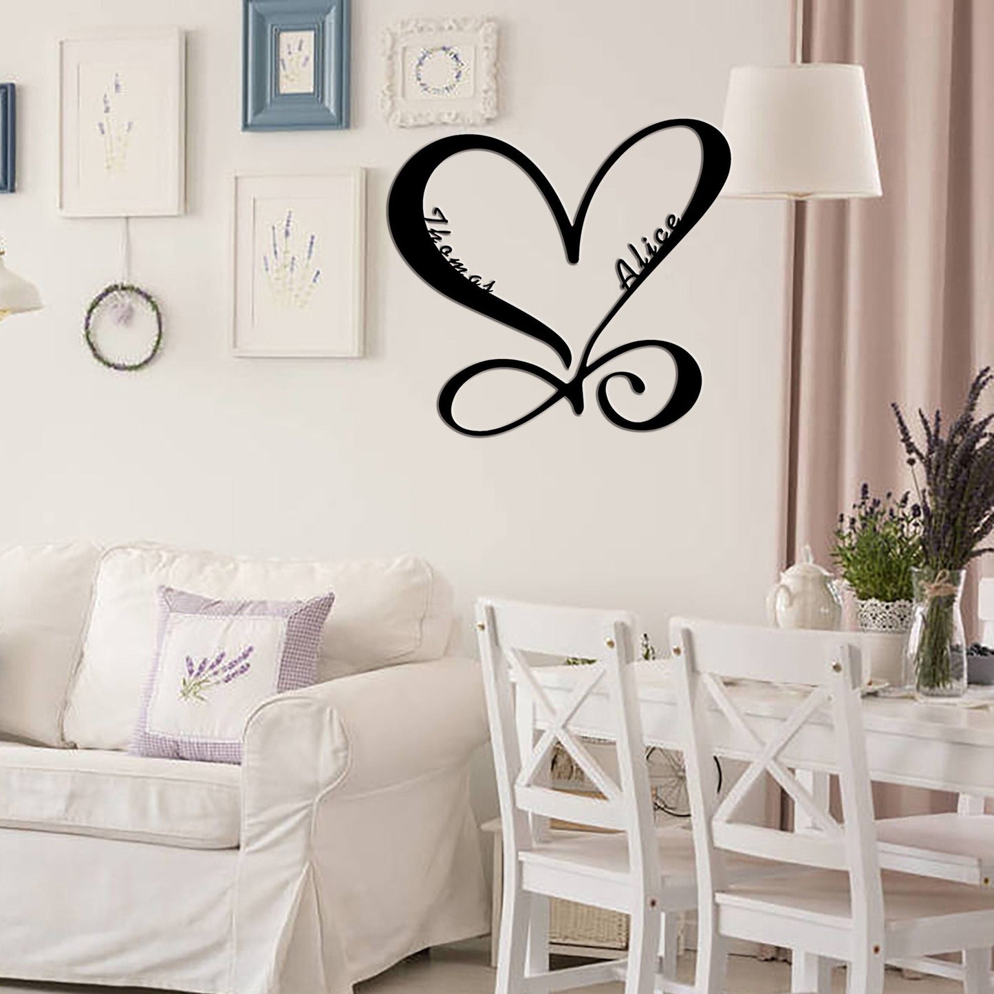 Personalized Love Wall Decor, Customized heart-shaped metal sign, family name metal sign, holiday anniversary gift, Heart Wall Art, LED sign