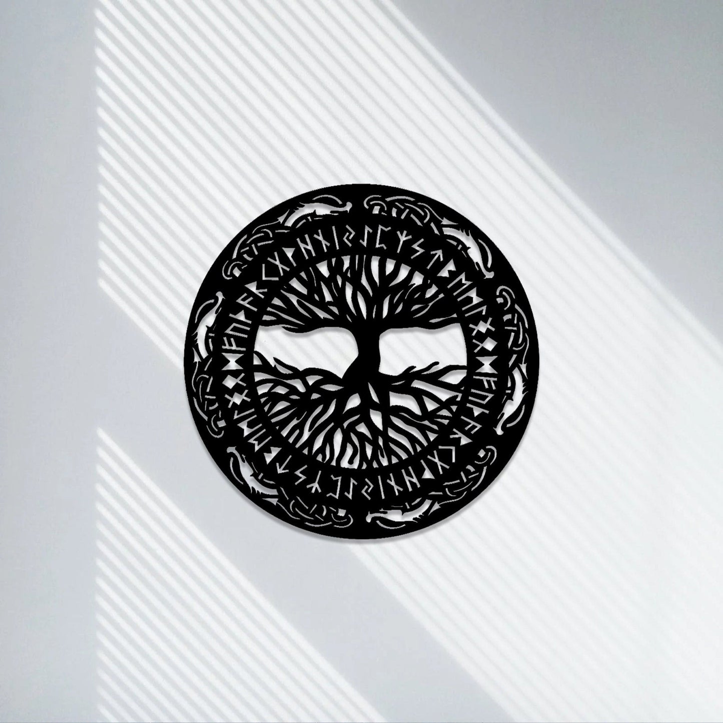 Viking decorations Viking metal wall art Scandinavian decorations black Scandinavian Viking rune amulet symbol for men home office room