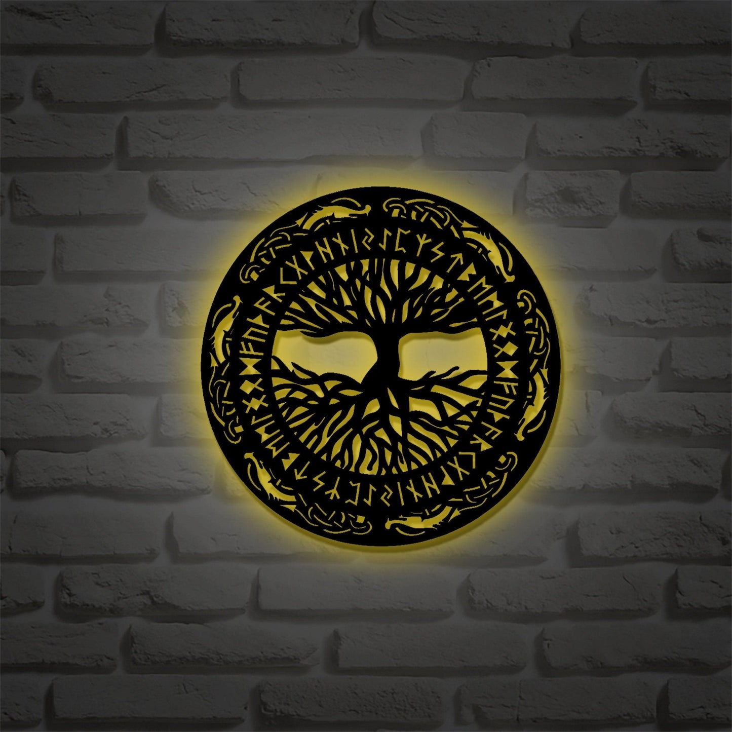 Viking decorations Viking metal wall art Scandinavian decorations black Scandinavian Viking rune amulet symbol for men home office room