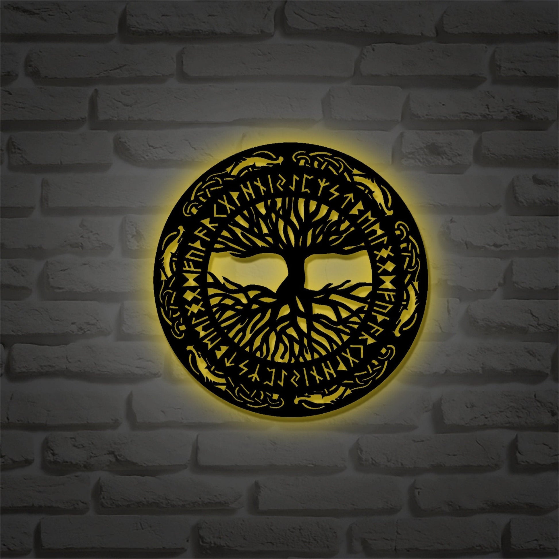 Viking decorations Viking metal wall art Scandinavian decorations black Scandinavian Viking rune amulet symbol for men home office room