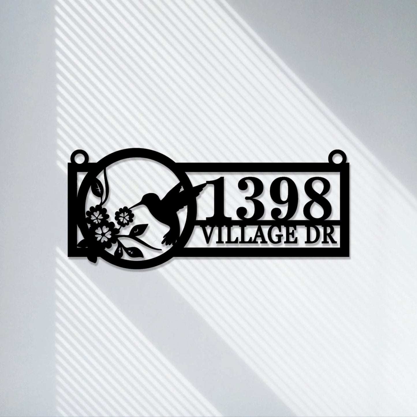 Customized garden art decoration, hanging address metal sign, personalized address number door number, house address number, LED sign