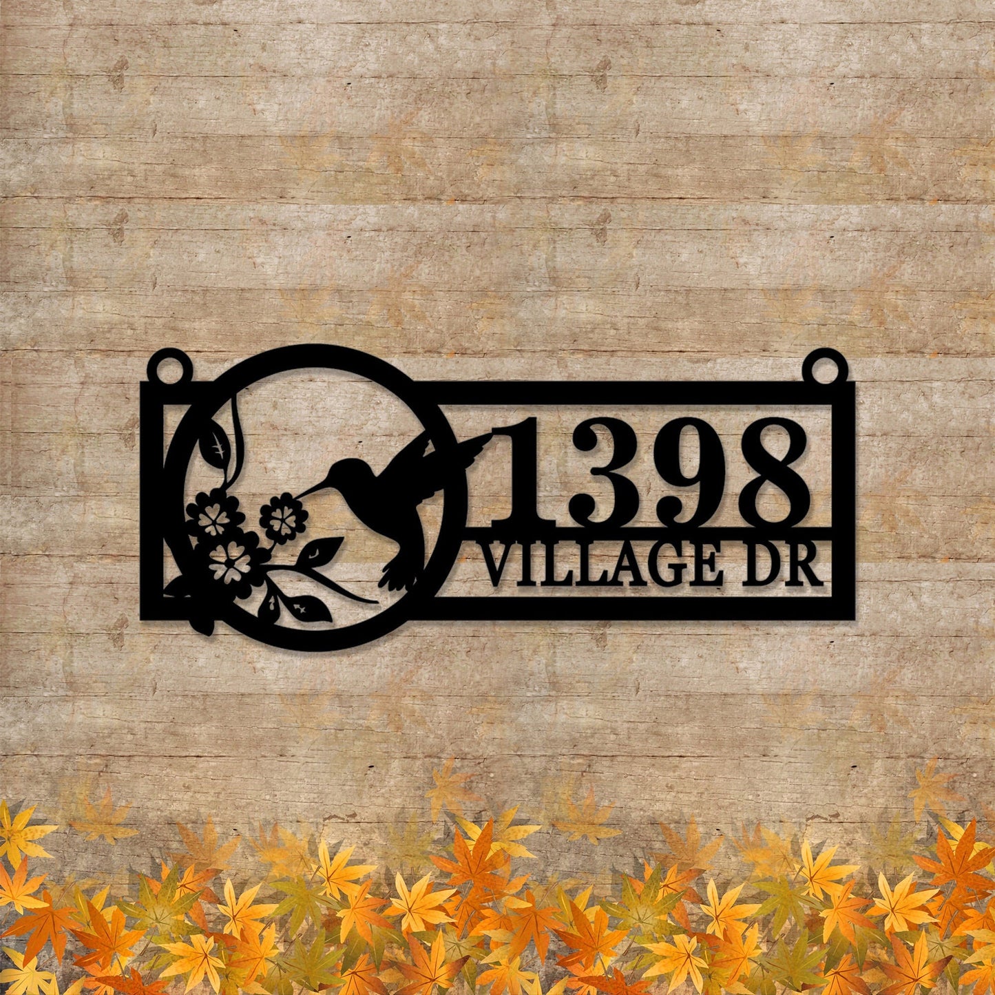 Customized garden art decoration, hanging address metal sign, personalized address number door number, house address number, LED sign