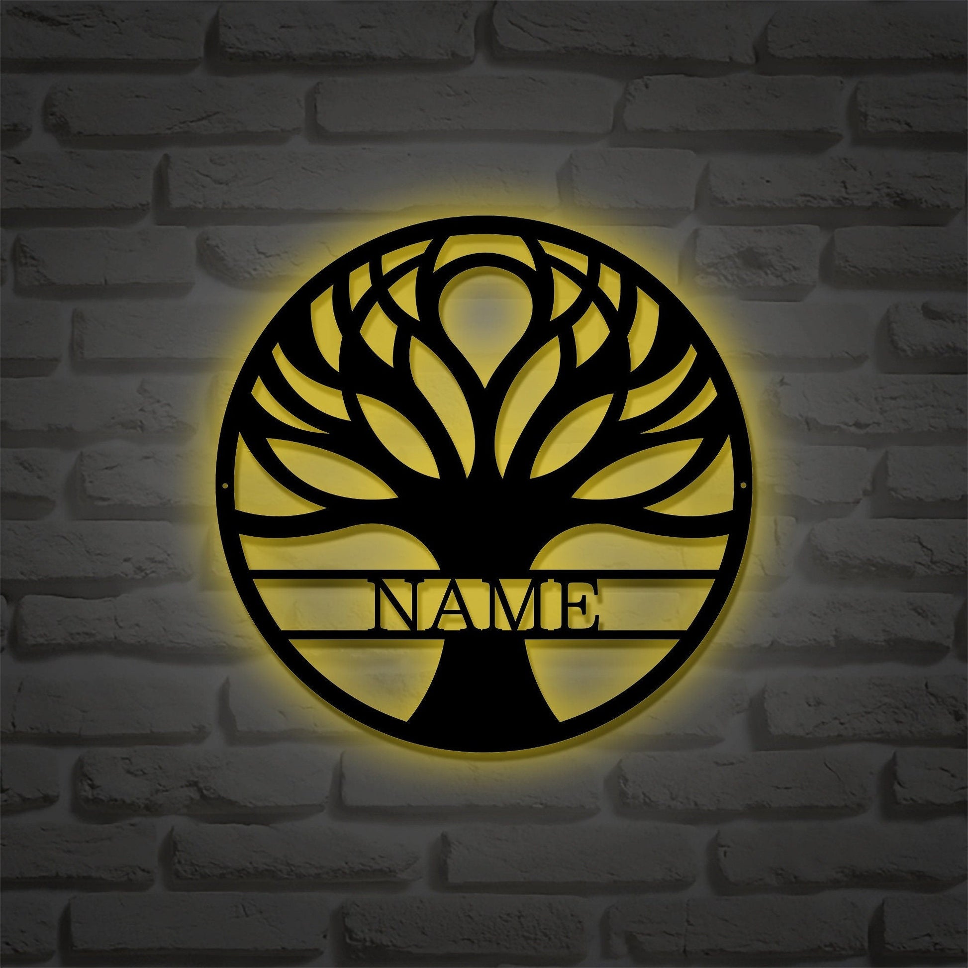 Tree Of Life Personalized Metal Sign/Indoor Outdoor Metal Wall Decor Sign/Custom Family Name Sign/Tree Monogram /Housewarming Gift/LED Sign