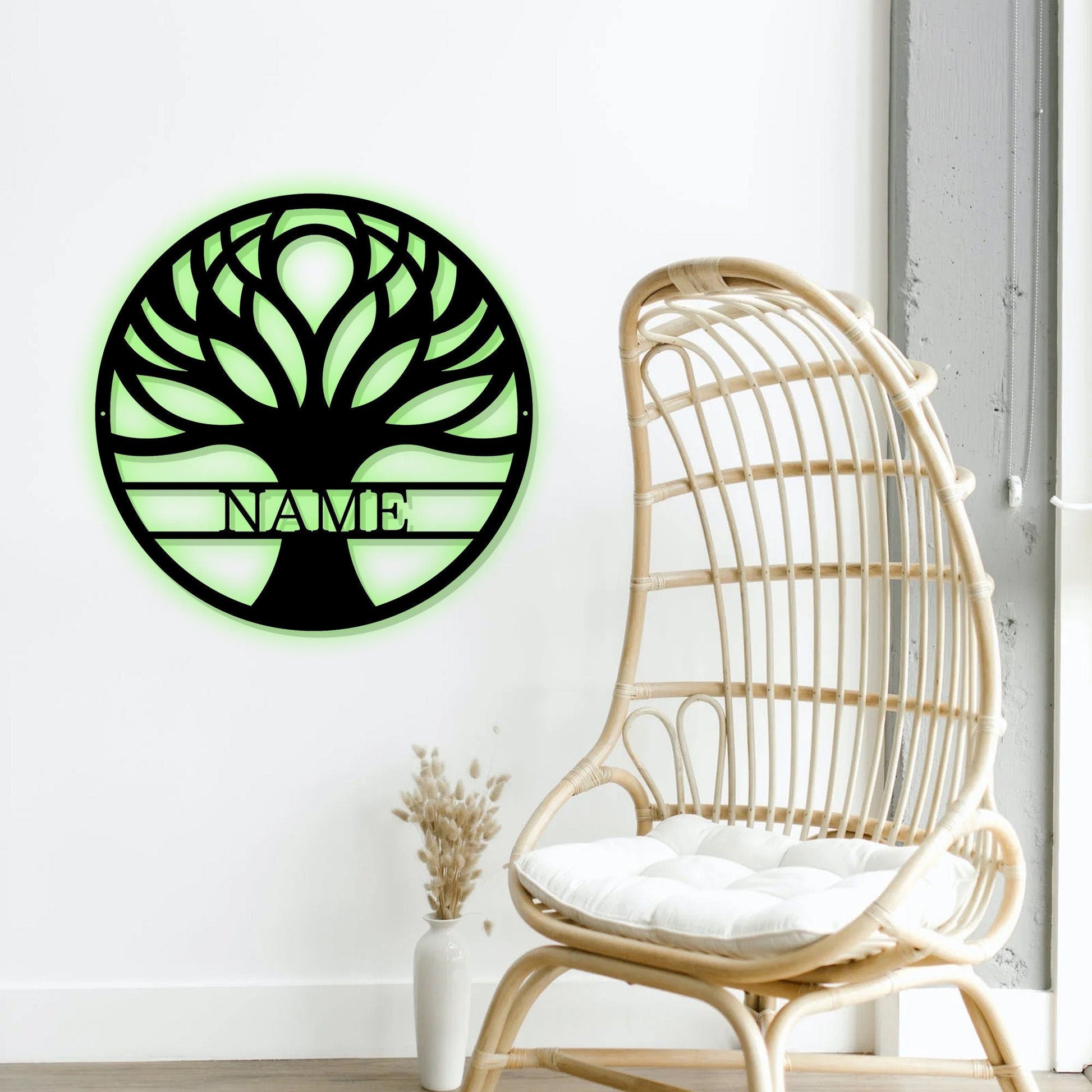 Tree Of Life Personalized Metal Sign/Indoor Outdoor Metal Wall Decor Sign/Custom Family Name Sign/Tree Monogram /Housewarming Gift/LED Sign